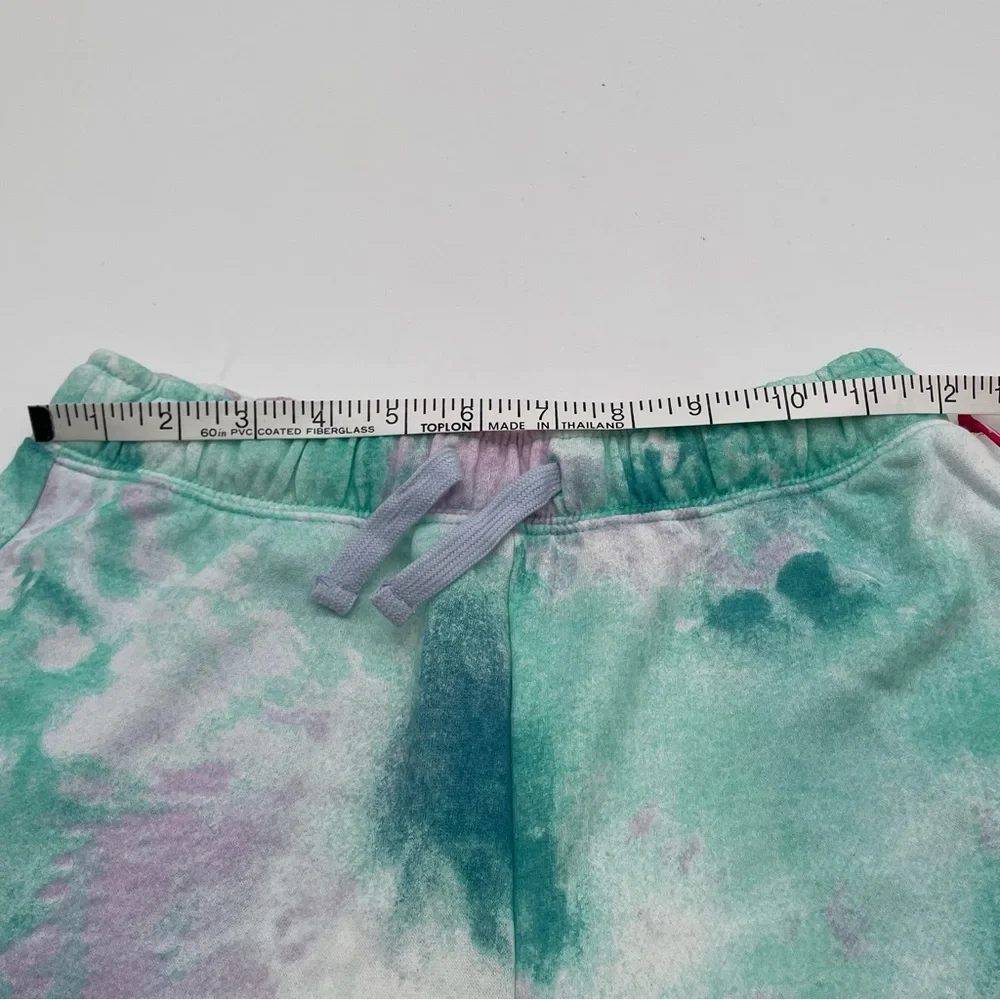 Justice Girls Shorts Size 10 Dolphin Blue Green Tye Die Peace Love Knit